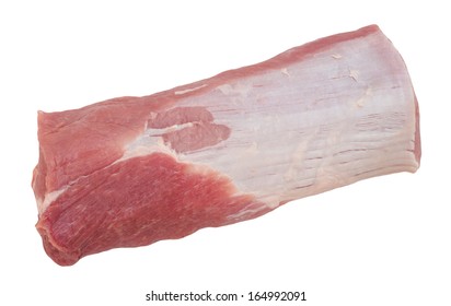 Whole Boneless Pork Loin Isolated On White 