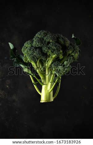 Similar – Small pieces of raw broccoli on white wood, Close up