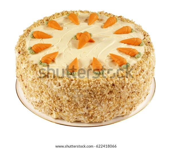 Whole Carrot Cake Covered Cream Cheese Royalty Free Stock Image