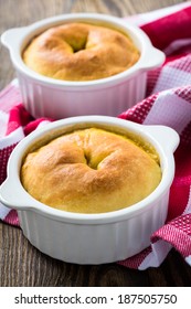 Whole Chicken Pot Pie In Ramekin With Carrot, Mushroom And Peas