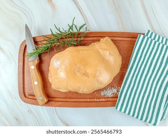 Whole duck foie gras lobe, close-up