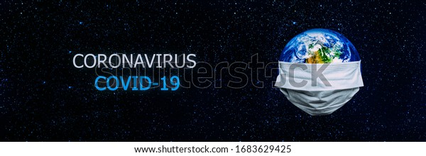 The\
whole earth is quarantined, the earth is wearing a\
mask\
Coronavirus and Air pollution pm2.5 concept.\
COVID-19\
Elements of this image furnished by\
NASA