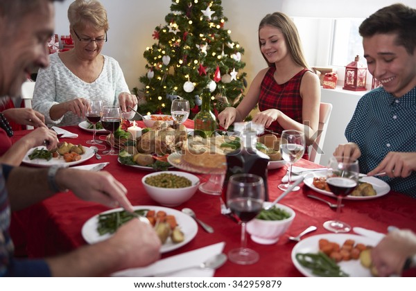 Whole Family Around Christmas Eve Stock Photo (Edit Now) 342959879