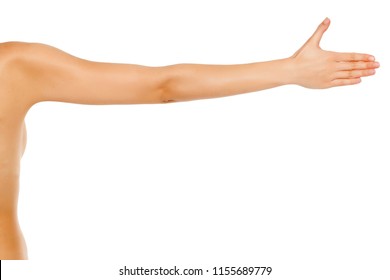 Whole Female Arm On White Background