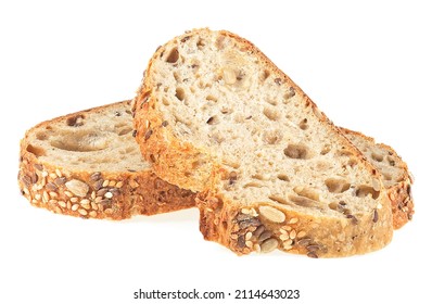 Whole grain bread sliced isolated on a white background. Multi grain bread. - Powered by Shutterstock