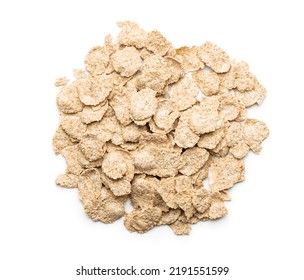 Whole grain cereal flakes. Wholegrain breakfast cereals isolated on a white background. - Powered by Shutterstock