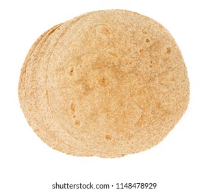 whole grain tortilla isolated