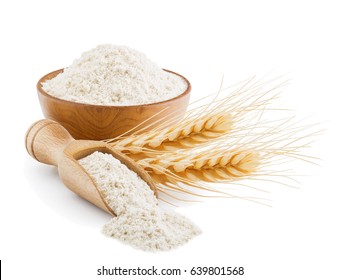 Whole Grain Wheat Flour Isolated On White