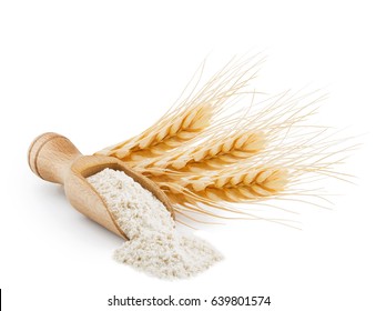 Whole Grain Wheat Flour Isolated On White