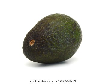 Whole And Half Avocado Isolated On White.