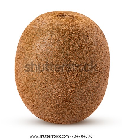 Whole kiwi fruit isolated on white background. Clipping Path. Full depth of field.