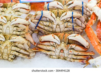 Whole Large Crabs In Pike Place Market, Seattle