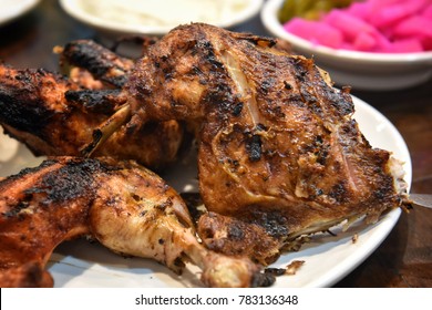 Whole Lebanese Charcoal Chicken Served With Pickled And Garlic Sauce 