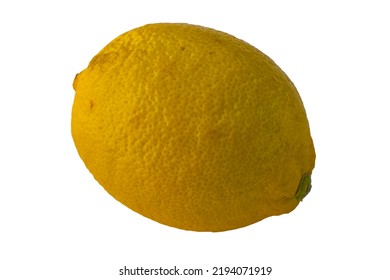 Whole Lemon (Citrus Limon Rutaceae) Isolated On White Background