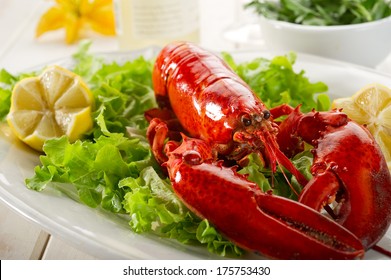 Whole Lobster With Salad 