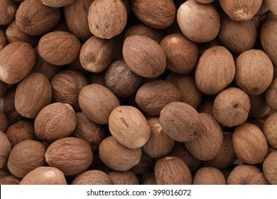 Whole Nutmeg Spice In Dish