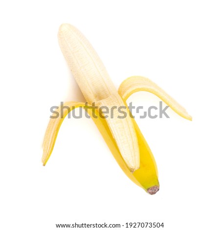 Whole Pealed Banana Isolated on a White Background