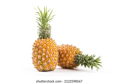 whole of pineapple(Ananas comosus) isolated on white background
