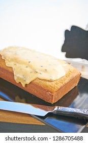 Whole Pound Cake With Passion Fruit Icing