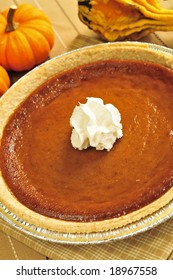 Whole Pumpkin Pie With Fresh Whipped Cream