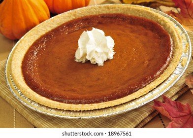 Whole Pumpkin Pie With Fresh Whipped Cream