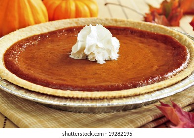 Whole Pumpkin Pie With Fresh Whipped Cream