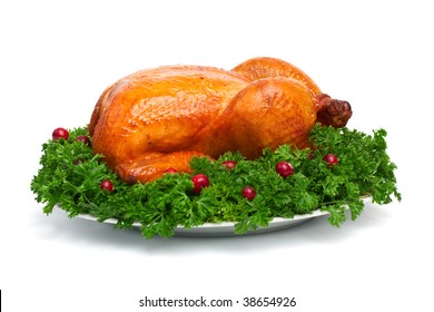 whole roasted chicken with parsley and cranberries - Powered by Shutterstock