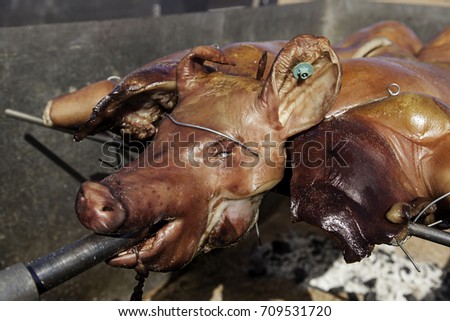 Similar – Image, Stock Photo piggy Meat Lunch Dinner