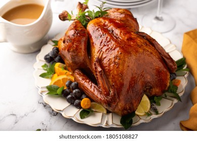 Whole Roasted Turkey For Thanksgiving Or Christmas Dinner