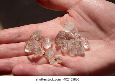 Whole Silicon Dioxide Crystal Quartz In Hand