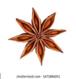  Whole Star Anise isolated on white background with clipping path.