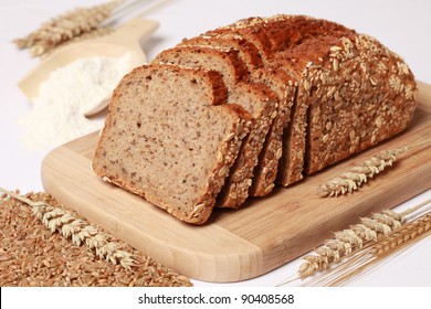 Whole Wheat Bread Cut On Slices