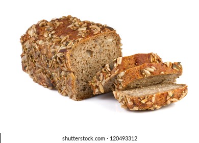 Whole Wheat Bread, Isolated On White Background