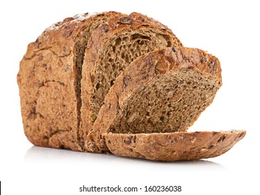 Whole Wheat Bread, Isolated On White Background