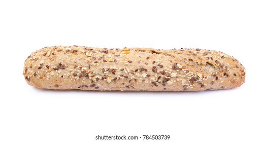 Whole Wheat Bread Isolated On White Background.