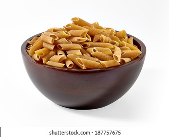 Whole Wheat Pasta Isolated On White Background