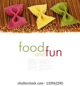 whole wheat spaghetti and Farfalle pasta