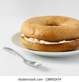 Whole Wheat Toasted Bagel With Cream Cheese