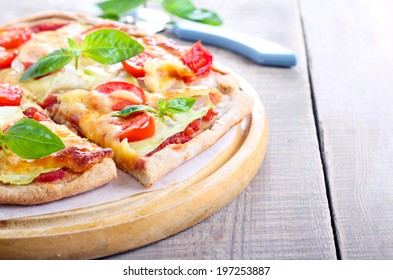 Whole Wheat Zucchini And Basil Pizza