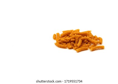 Wholegrain Pasta Spirelli On Withe Background