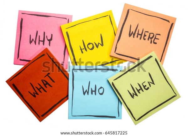 Why How What When Who Where Stock Photo (Edit Now) 645817225
