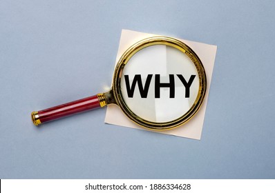Why word inscription through magnifying glass. Reason concept - Shutterstock ID 1886334628