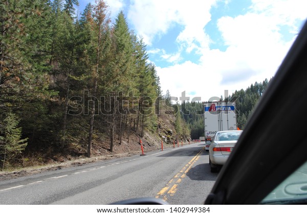 Wichester, ID / USA - April 16, 2019: Grade\
Construction in\
Spring