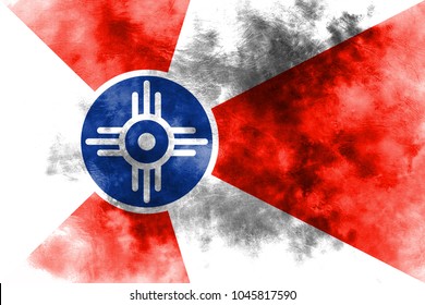Wichita city smoke flag, Kansas State, United States Of America