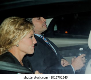 Wichita Kansas, USA, 15th October, 2014
Greg Orman And His Wife Sybil Leave The TV Station After This Evening's Live Televised Debate. 
