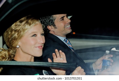 Wichita Kansas, USA, 15th October, 2014
Greg Orman And His Wife Sybil Leave The TV Station After This Evening's Live Televised Debate. 
