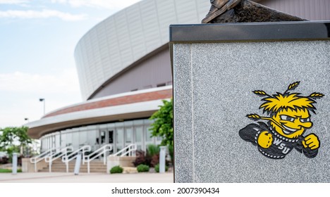 Wichita, Kansas, USA: 6-2021: Wichita State University Shockers Logo Outside Koch Arena