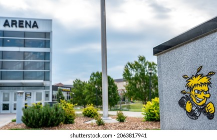 Wichita, Kansas, USA: 6-2021: Wichita State University Shockers Logo Outside Koch Arena