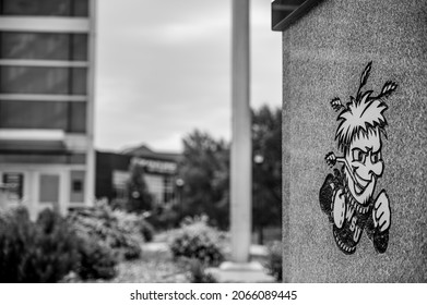 Wichita, Kansas, USA: 6-2021: Wichita State University Shockers Logo Outside Koch Arena