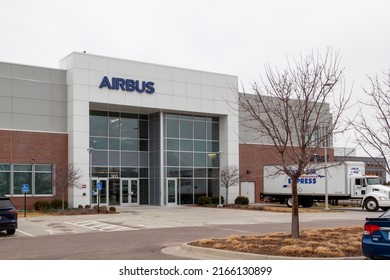 Wichita, Kansas, USA - March 22, 2022: Engineering Center For Airbus Americas Engineering On The Wichita State University (WSU) Innovation Campus. Airbus SE Is A European Aerospace Corporation. 